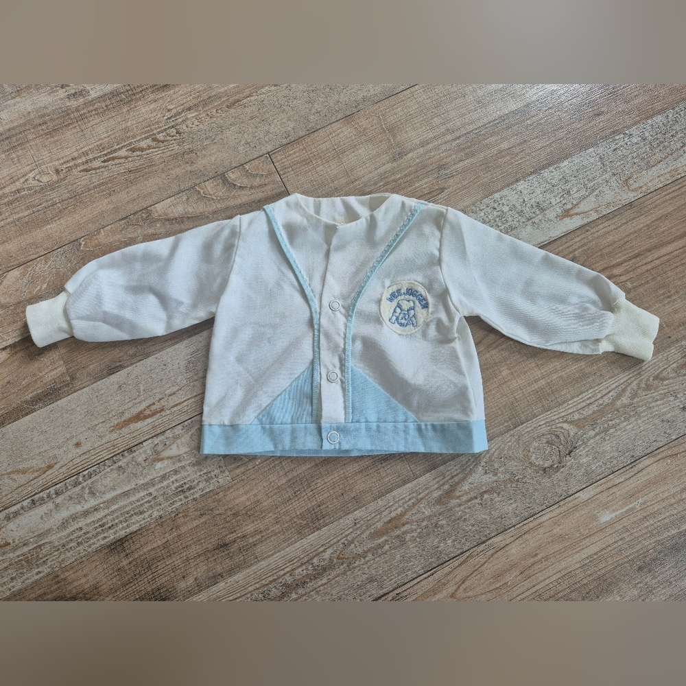 Vintage Sears Baby Jacket in Soft Blue and White